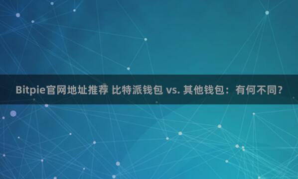 Bitpie官网地址推荐 比特派钱包 vs. 其他钱包：有何不同？