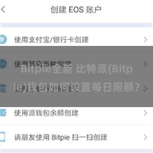 Bitpie全新 比特派(Bitpie)钱包如何设置每日限额？