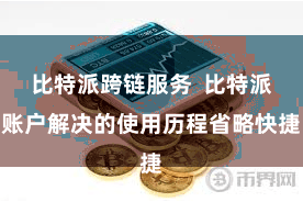 比特派跨链服务  比特派账户解决的使用历程省略快捷